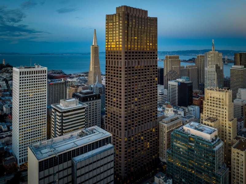 Aerial View of Building and City