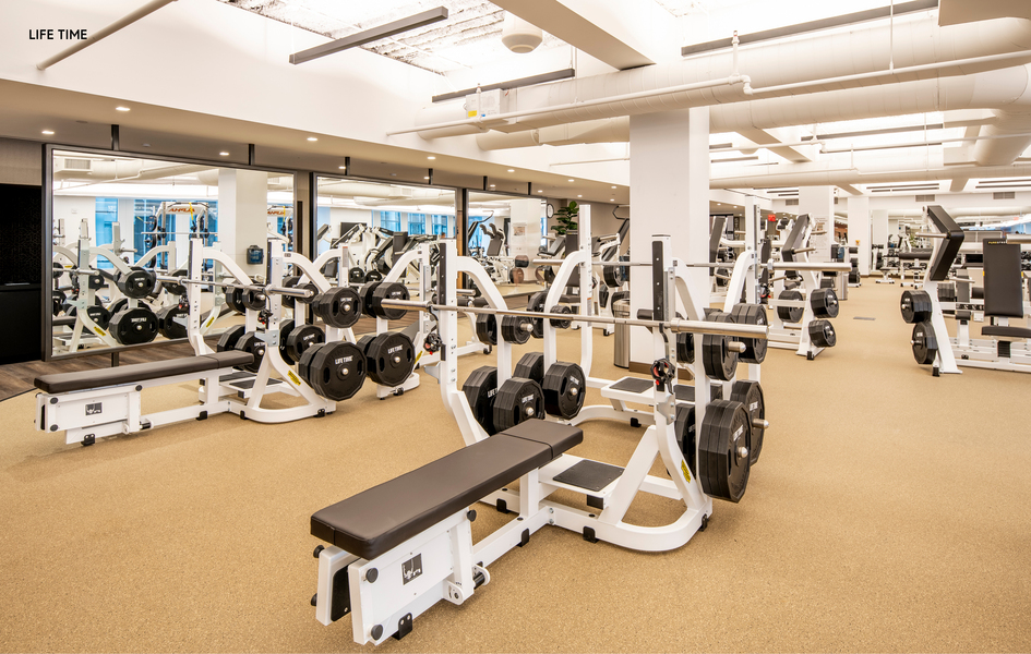 weight lifting machines at the fitness center