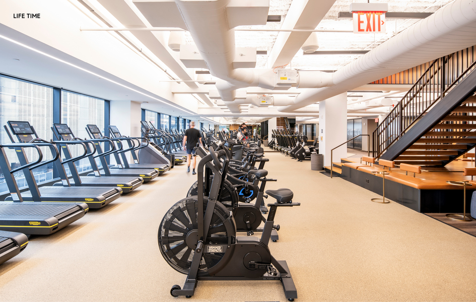 treadmills and bikes at the fitness center