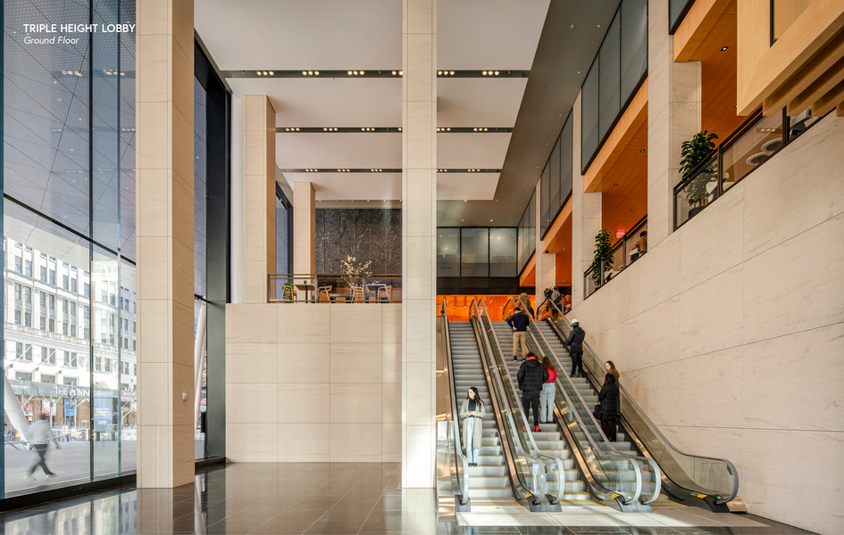 Escalator in lobby