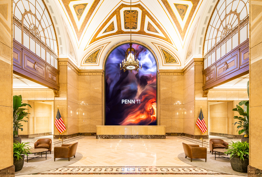 penn 11 mural in lobby