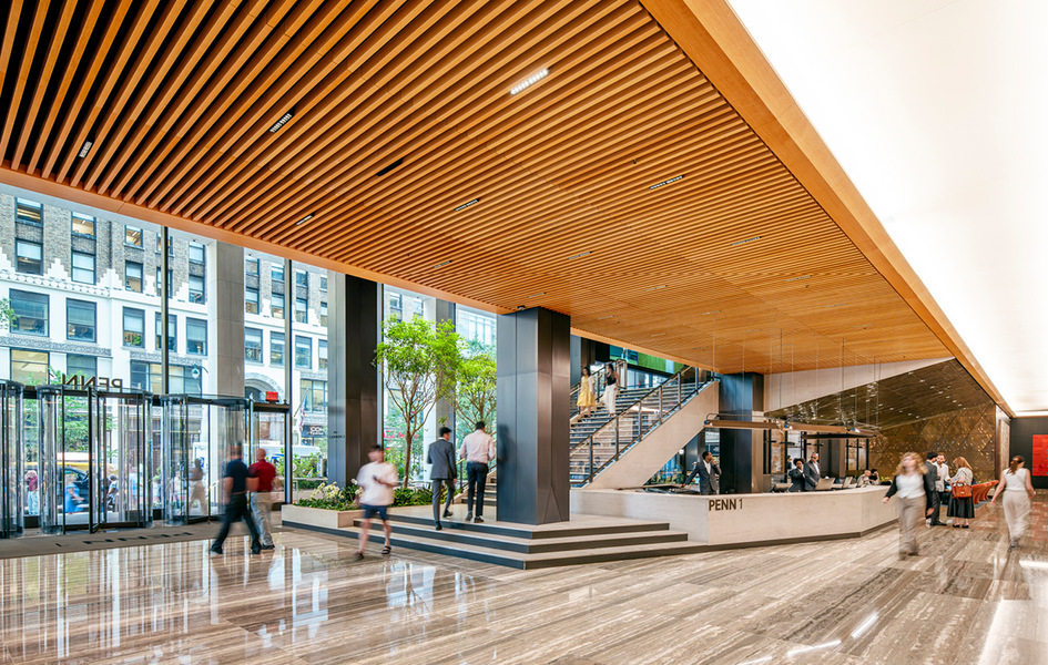 Interior of Penn 1 Lobby - Social Stairs