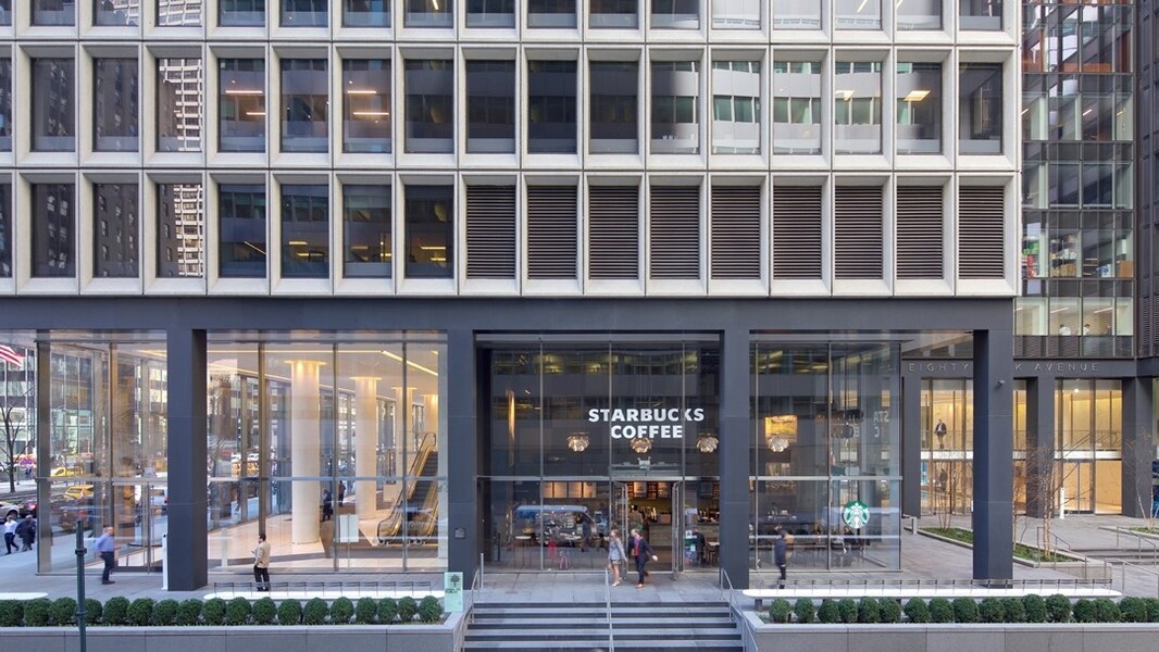 Exterior view of Building's Starbucks